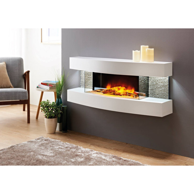 Orren Ellis Fraenzel Curve Wall Mounted Electric Fireplace & Reviews